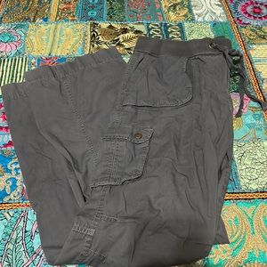dark grey low rise cargo pants